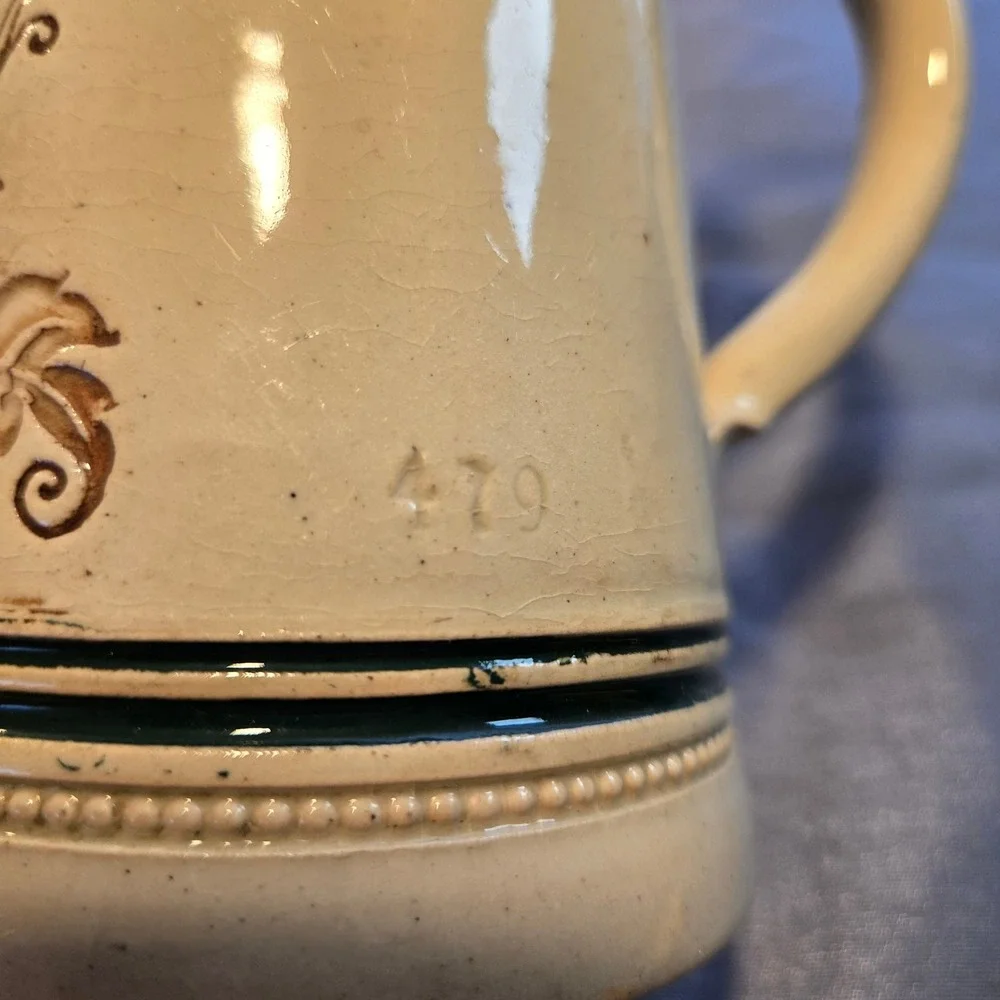 Vintage German Beer Stein with‎ Pewter Lid and Relief Scene
